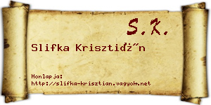 Slifka Krisztián névjegykártya